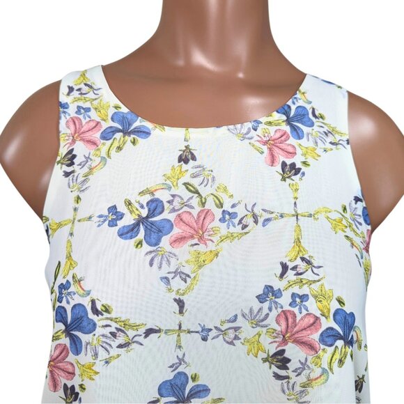 Max Studio NWT XS Floral Print Lined Chiffon Sleeveless Relaxed Fit Tank Blouse - Picture 6 of 9